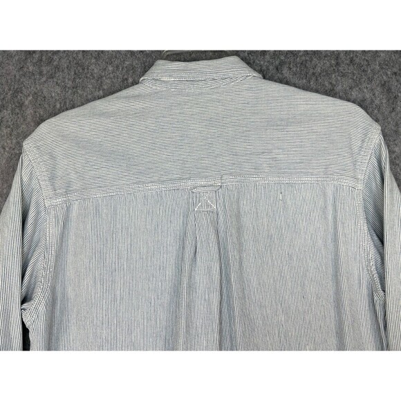 Vintage Levi’s Button Up Denim Shirt Women's Large 90s Striped Heavyweight - Picture 7 of 12